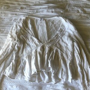 V-neck lace long sleeve